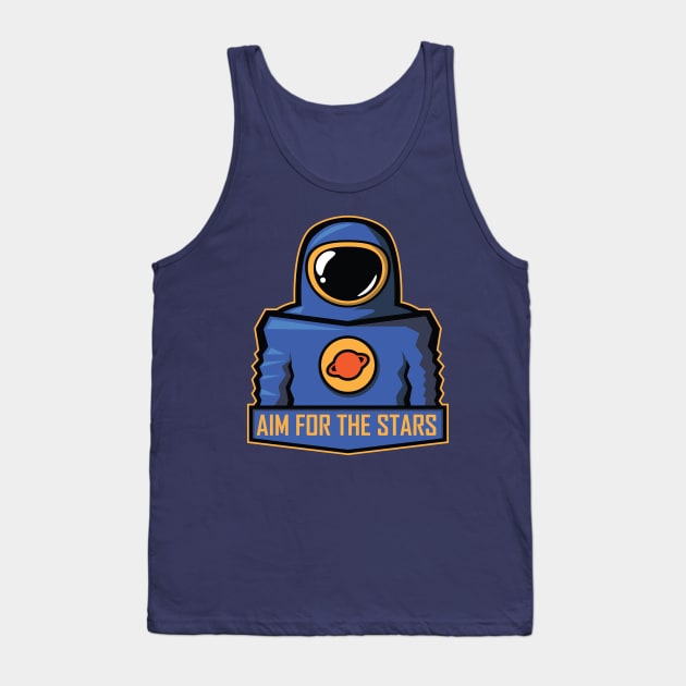 Blue Astronaut Tank Top by MartianMartin